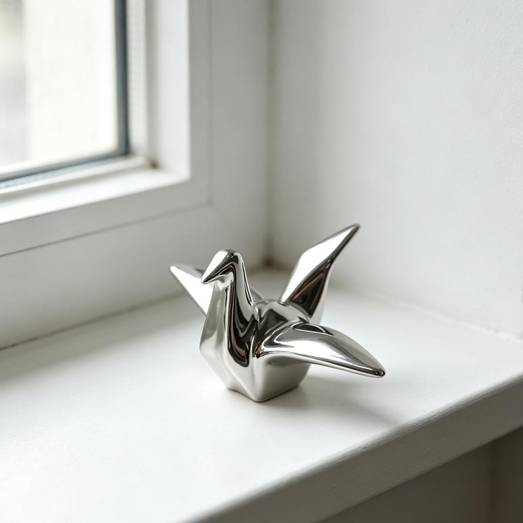 New Thousand Paper Crane Ceramic Ornament Creative Thousand Paper Crane Ornament for Living Room Home Office Desktop Aesthetics