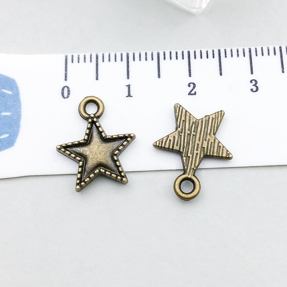 100-Piece Five-Color Alloy Sun, Moon, and Star Pendant Charms for DIY Jewelry