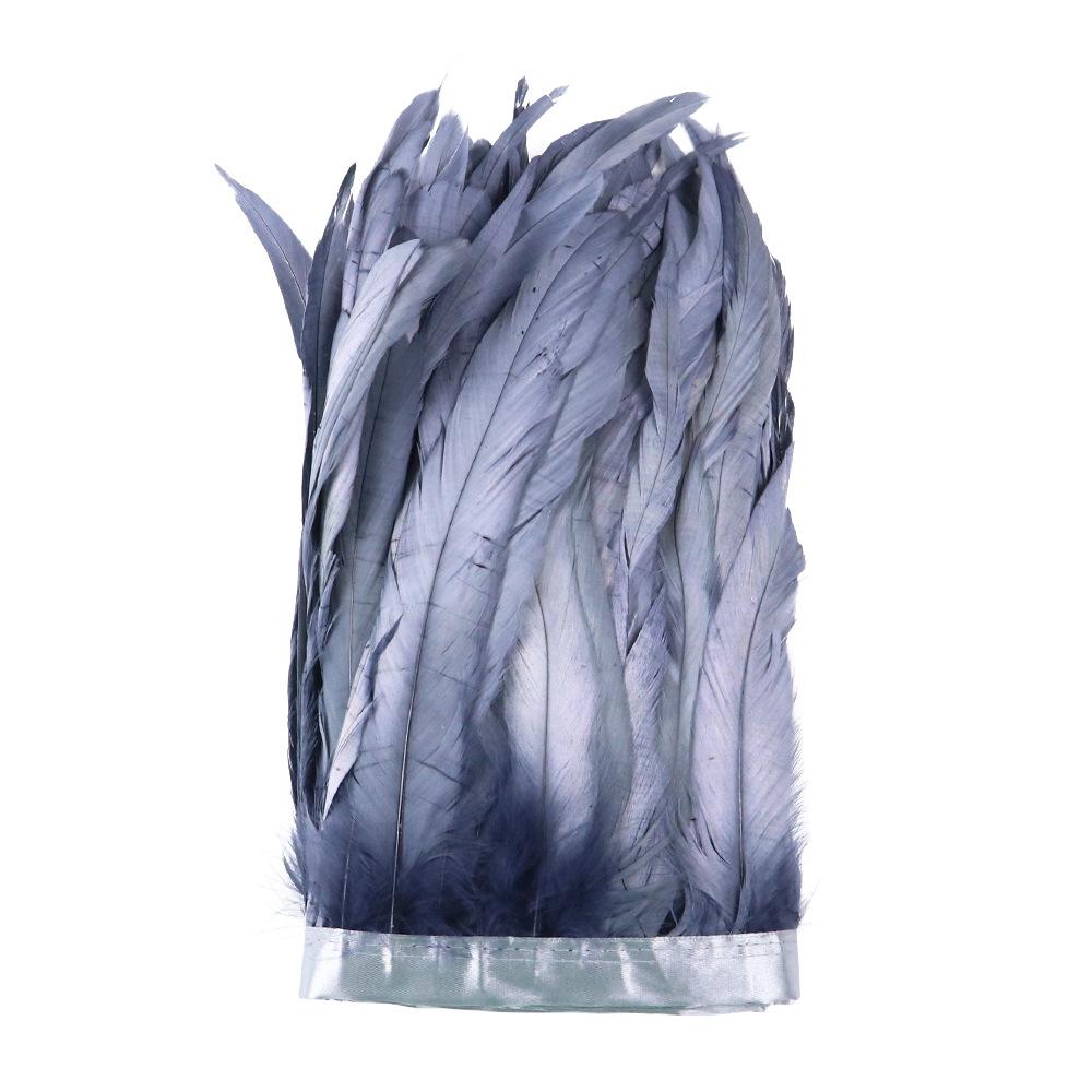 2M Cock Tail Feather Cloth Edge Decoration 25-30Cm 10-12 Inch Chicken Feather Ribbon Wedding Party Decoration Dress