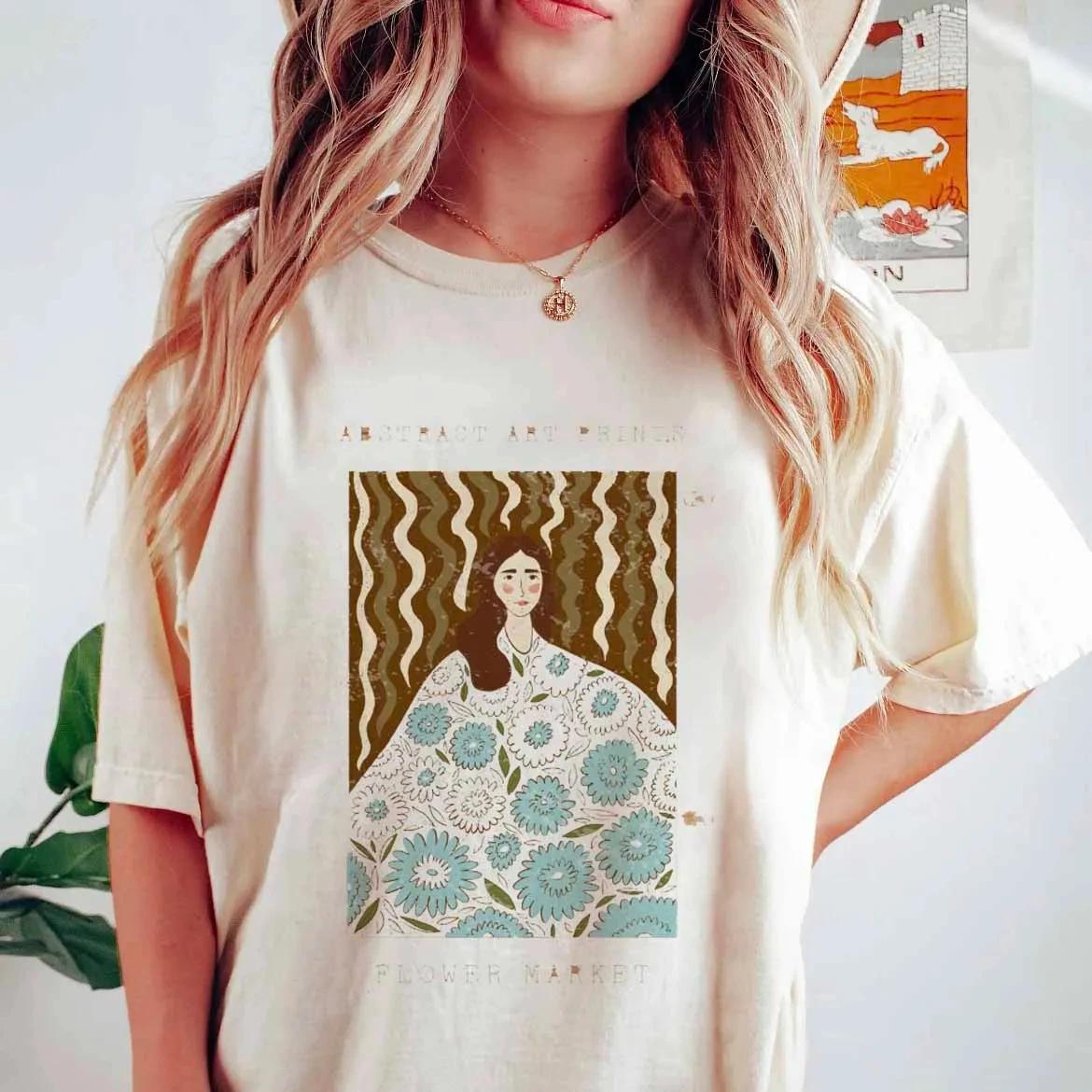 

Узорчатая футболка с коротким рукавом, повседневная, забавная, милая одежда, мода 90-х, милый тренд, милый принт, женская, с круглым вырезом, базовая, новая футболка L