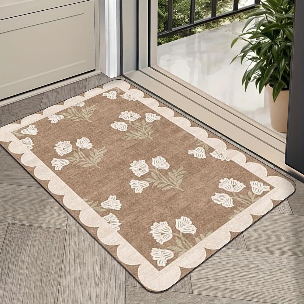 Soft Absorbent Mat Retro Bathroom Door Pad Wear-resistant Door Mats Bathroom Use
