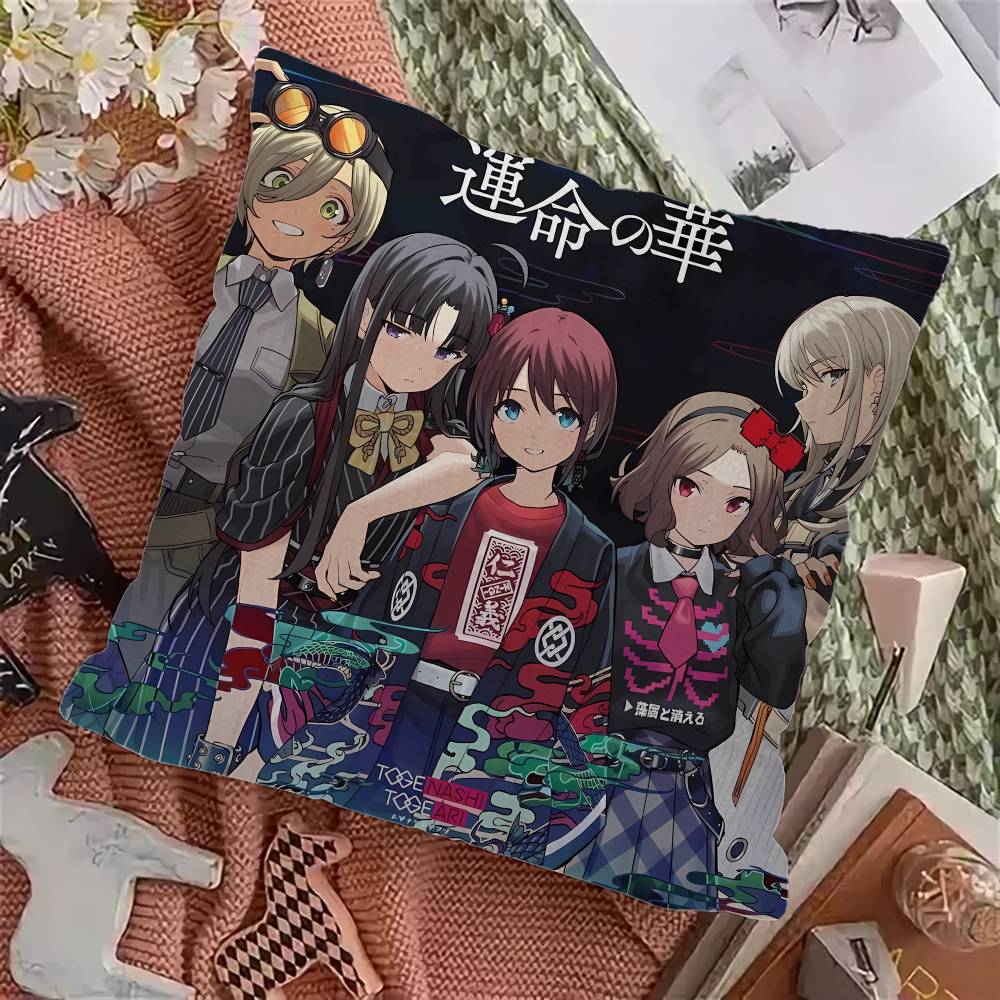 Anime Girls Band Cry Cushion Cover Car Throw Pillow Case For Sofa Car Christmas Gift Xcm Xcm