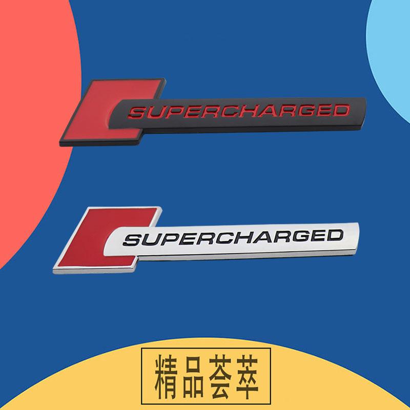 3D Premium Supercharged für Auto Motorhaube Kotflügel Kofferraum Heckklappe Namensschild Aufkleber Emblem Abzeichen Aufkleber