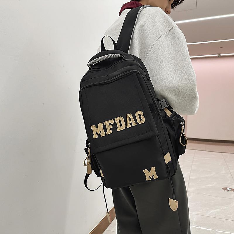 Junior High School Student Schoolbag Girl's Large Capacity Backpack Men's Letter Backpack