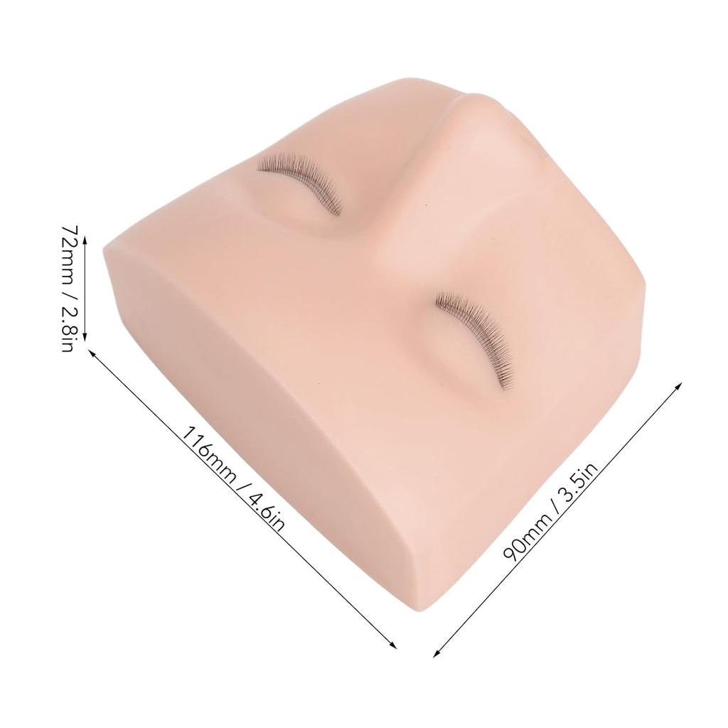 Lash Mannequin Head, 3 Layer Lashes Eyelash Mannequin Head for Make Up Eye Lashes Eyelash Extensions, Soft Touch Makeup Practice Face (White Skin)