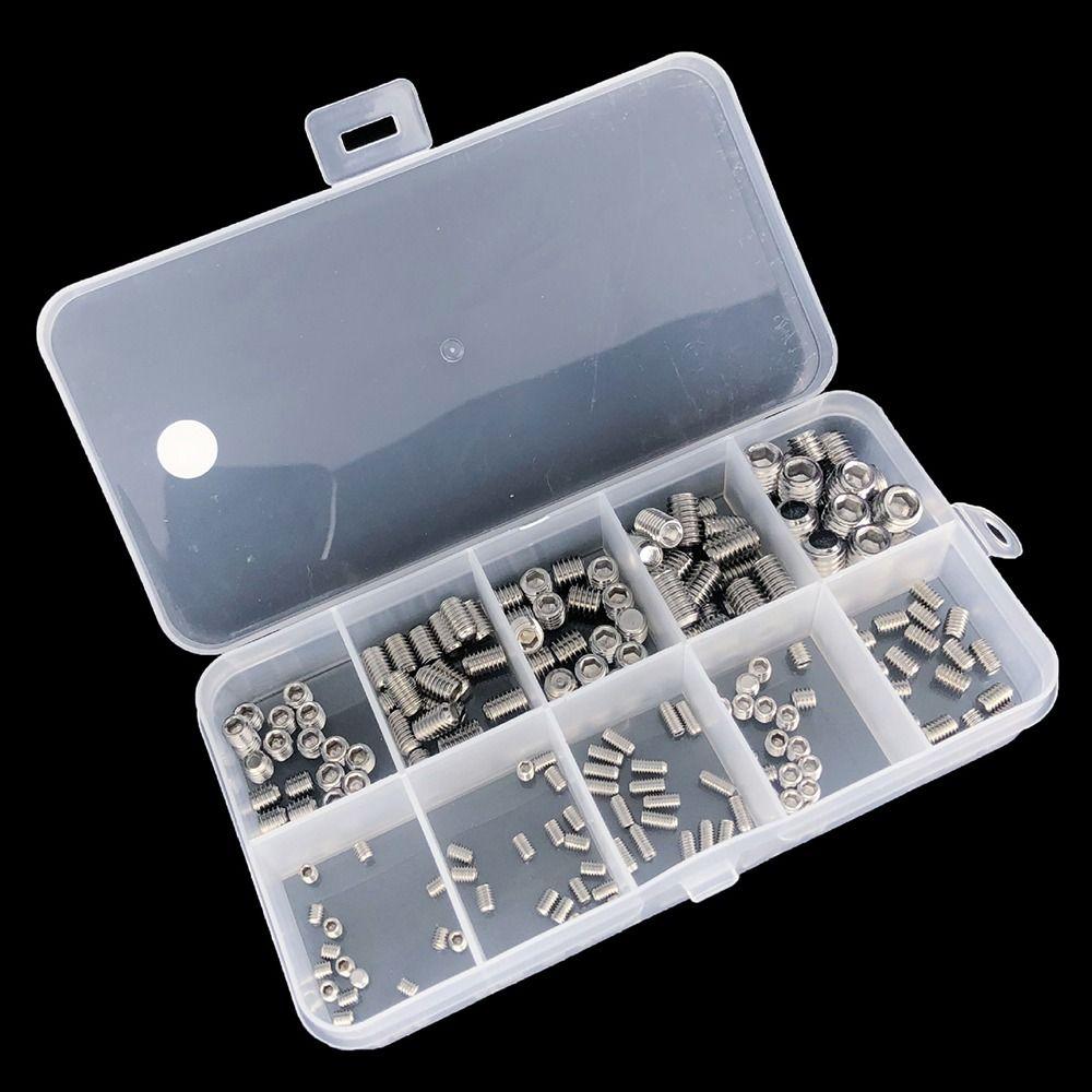 Hex DIN913 304 Stainless Steel Grub Bolt Hexagon Socket Screw Allen Head Assortment Kit