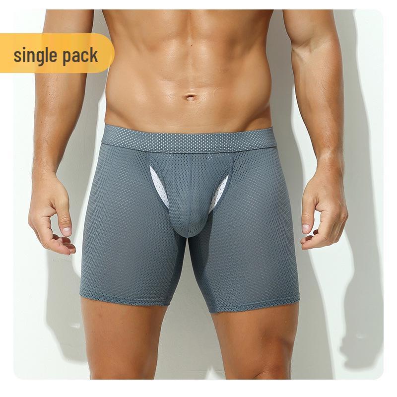 Men's Anti-Chafing Sport Boxer Briefs, Plus Size, Breathable, with Large Pouch and Extended Leg.