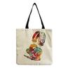 Sac Cabas Vintage en Lin pour Femme - Grande Capacité Sac à Bandoulière Imprimé Piano pour Usage Quotidien & Courses KTB