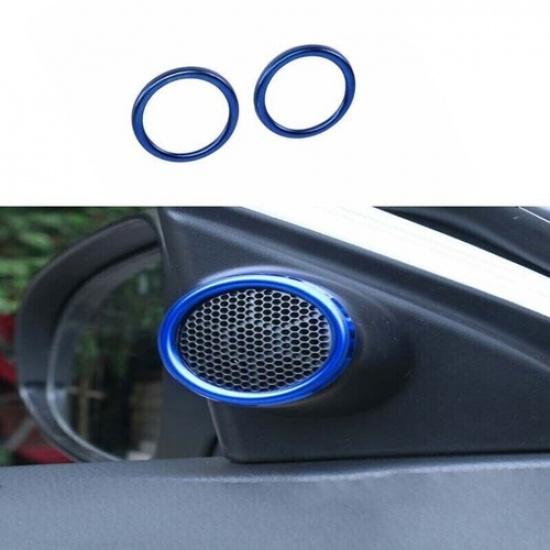 A-Pillar Speaker Ring Blue Titanium 2PCS For Toyota Corolla 2014- Cover Trim