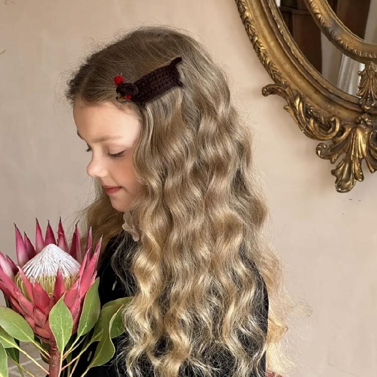 1PC Eye Catching Crochet Yarn Hair Clip for Kids and Adults Fun and Cartoon Pet Cats Designs for Kids and Adults