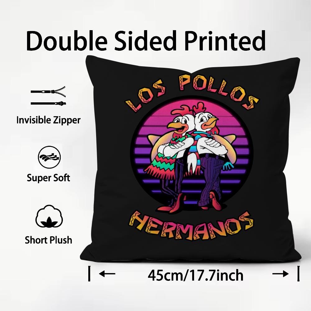 L-Los Pollos H-Hermanos Kissenbezug Musterbedruckte Kissenhülle für Wohnzimmer-Sofakissenbezug & Schlafzimmerdekoration