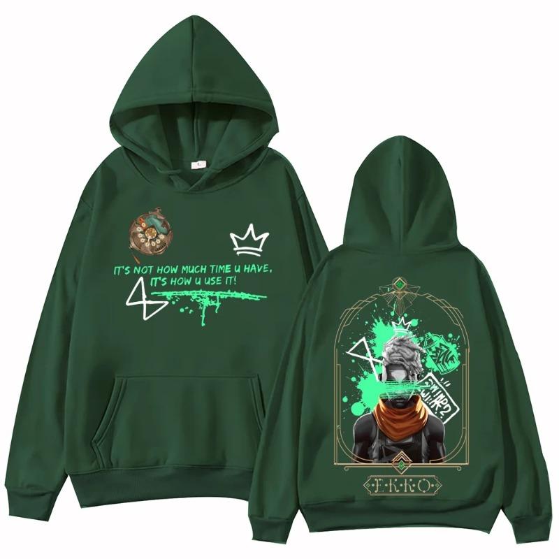 

Горячая аниме Ekko-Arcane Hoodie Harajuku Hip Hop Pullover Tops Популярная музыкальная толстовка Fans Gift Hoodies & Hoodies Men s L армия зеленый