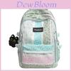 Nylon Floral Backpack For Students With Floral Print Design And Letter Decoration