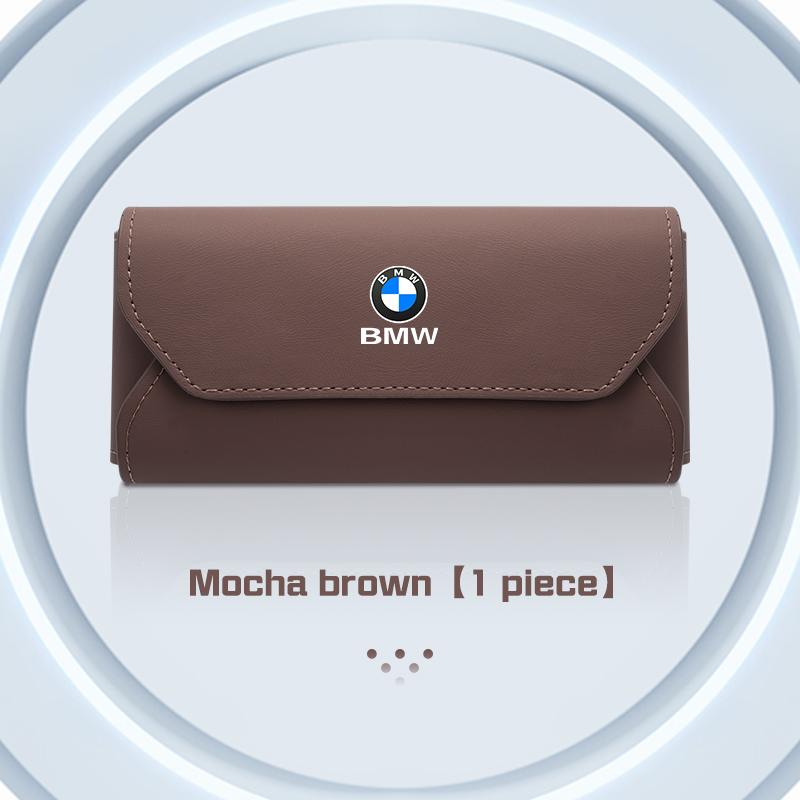 Leather Car Visor Glasses Case For BMW X1 X2X3X5X4 X6 X7 1 3 5 7 Series F48 E70 E90 G20 G30 I7 Sunglasses Box Eyeglasses Storage