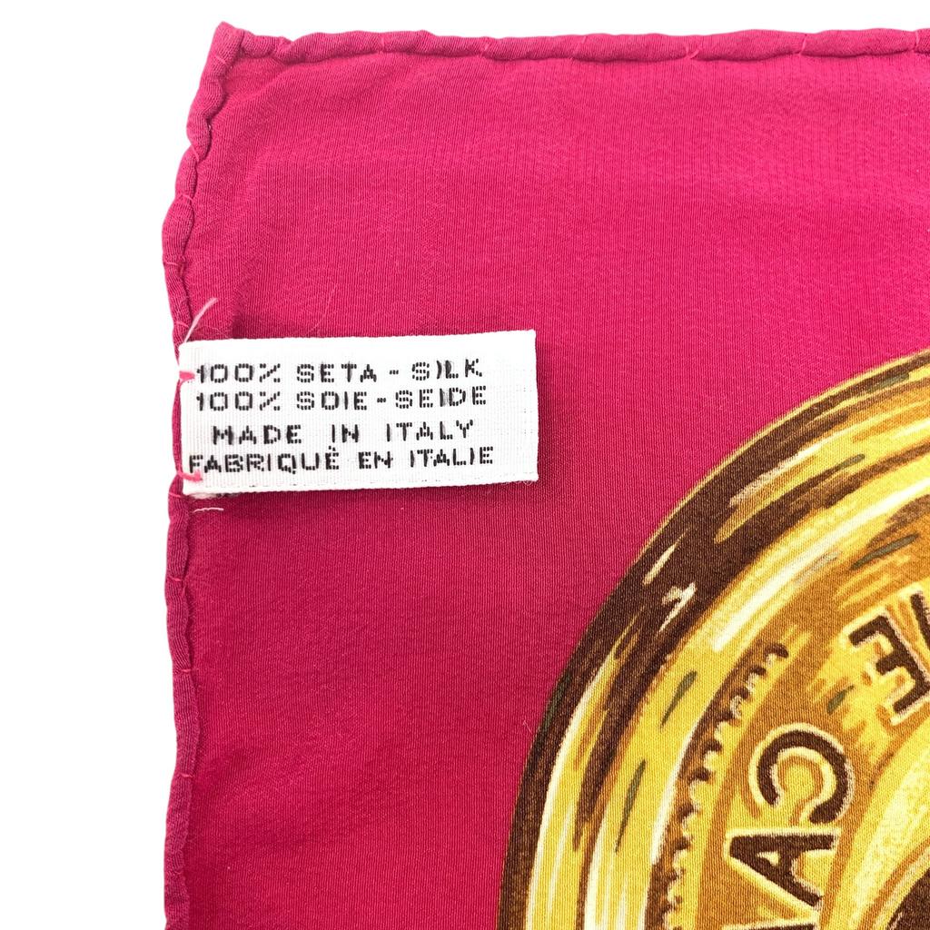 Used Chanel Coco Mark Logo Scarf Silk Pink 80cm Authentic 1195