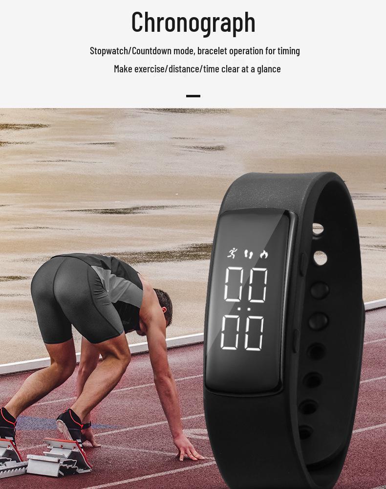 Neues wasserdichtes Smart Health Armband mit Schrittzähler, Vibrationsalarm und LED-Anzeige für Männer und Frauen.