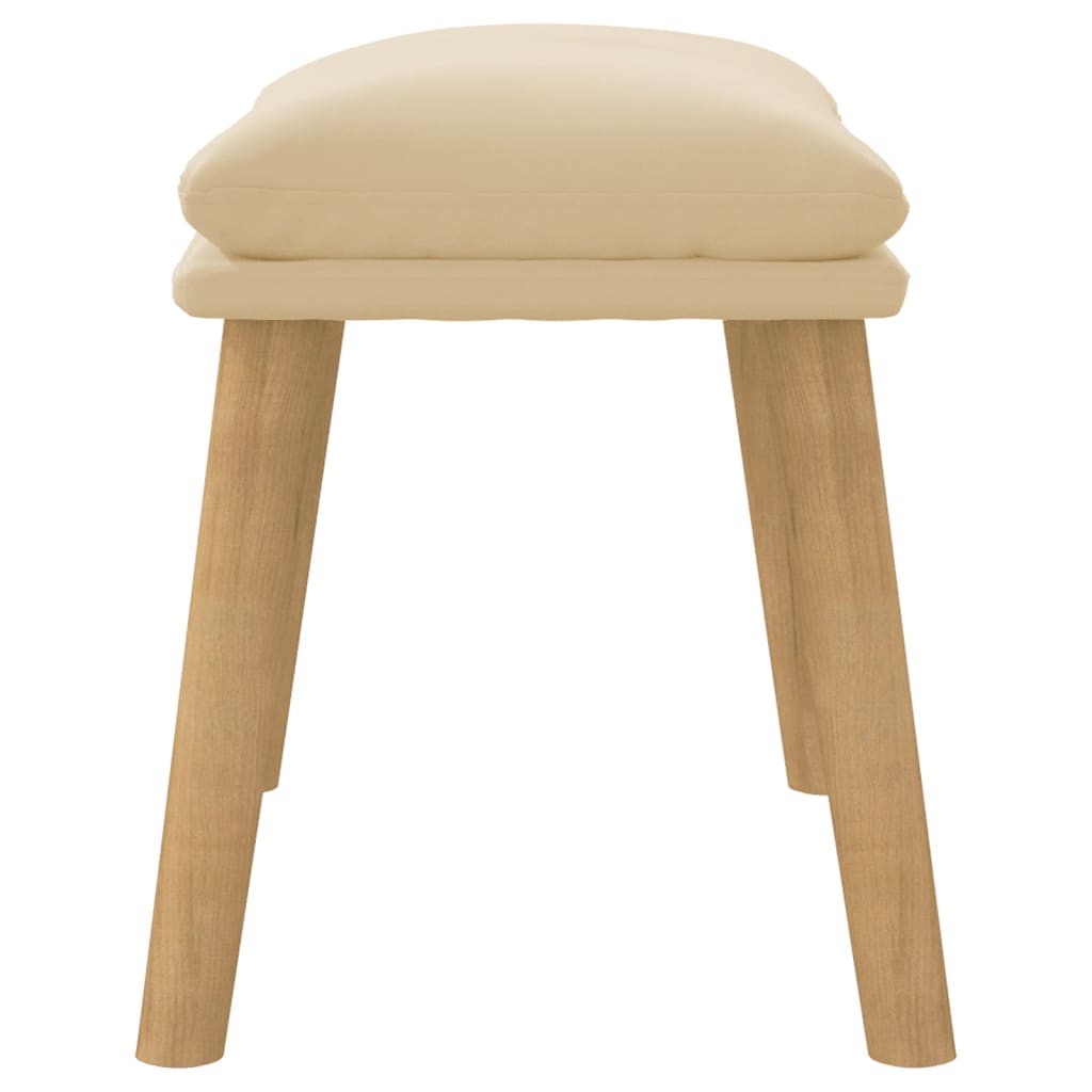 Footstool Cream White 45 X 29.5 X 35 Cm Velvet