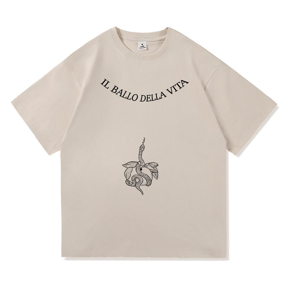 Sommer 2025 Damiano David Il Ballo Dehlavi Tower Tattoo T-Shirt Interessantes Kleines Angst Herren Qualitätskleidung Baumwoll-T-Shirt