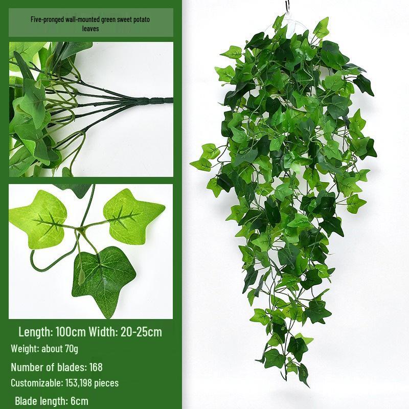 Green Radish Decorative Artificial Vines - Wall Hanging Leaf Ornaments