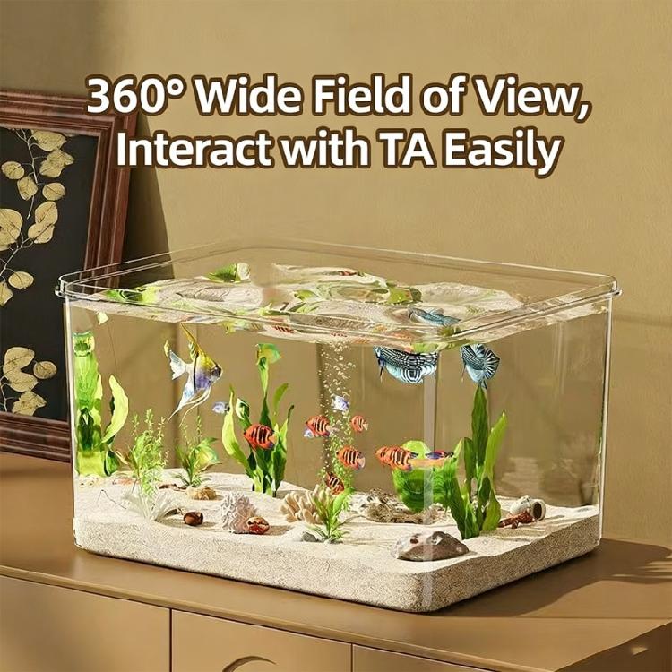 Klares Acryl Schreibtisch-Aquarium Bruchsicher Rahmenlos Wasser-Terrarien für Betta Garnelen Fische