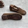 Choule 2024 Handmade Retro Leather Women's Cutout Sandals with Soft Sole