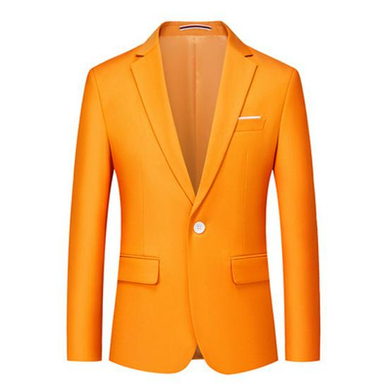 2025 Spring/Autumn Men's Solid Color Single-Button Business Casual Suit Jacket