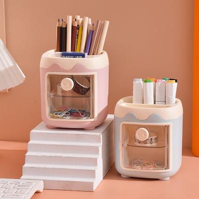 Multifunctional Pen Holder Pig/Car Shaped Makeup Brush Holder Cute Storage Tank  School Office