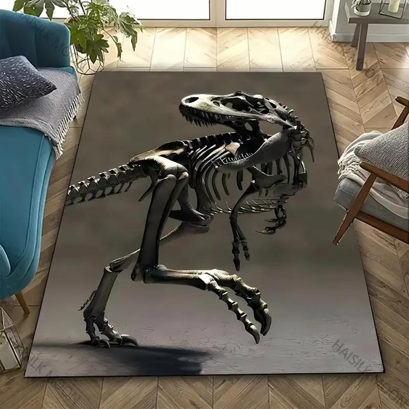 Dinosaur Fossil Theme Carpet Is Suitable for Children's Room Bedroom Living Room Office Durable Non-slip Large Area Mat Soft Rug