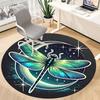 1PC Dragonfly Crescent Office Round Area Rug, Indoor Mat Suitable ForOffice, Under Office Chairs Bedroom Living Room Home Decor, Room Deco, D072