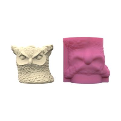 Stampo in Silicone per Vasi da Fiori Stampo per Vaso da Fiori Forma di Gufo Texture Silicone per Fioriera per Piante Grasse e Artigianato in Resina