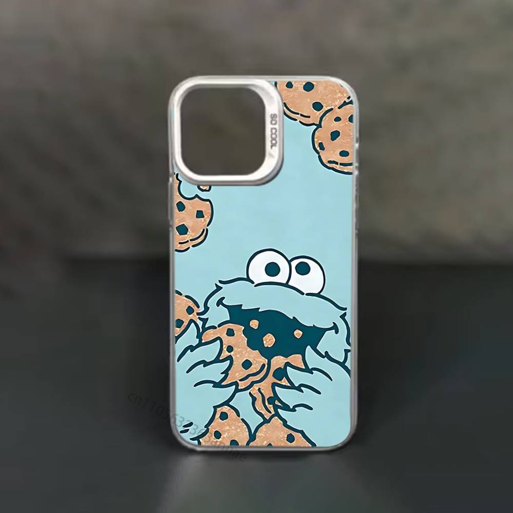 Cartoon C-Cookies Monster Phone Case for iPhone 15 16 Pro Max Air SE 11 13 Pro 14 Plus 12 11Pro 15Pro Max 16e Cover