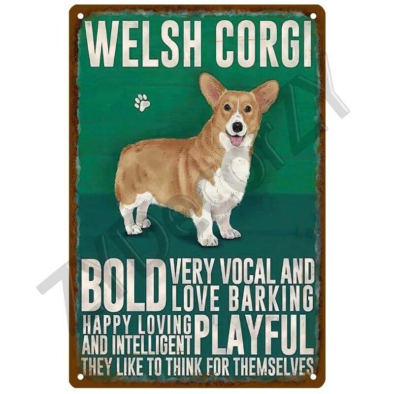 Dachshund Tin Sign Retro Metal Sign Plaque Metal Vintage Aesthetic Home Living Room Wall Decor Posters Decoration Mural Plates