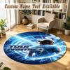 Round Rug Custom NameErling Haaland Pattern Non Slip Carpet Home Floor Decor