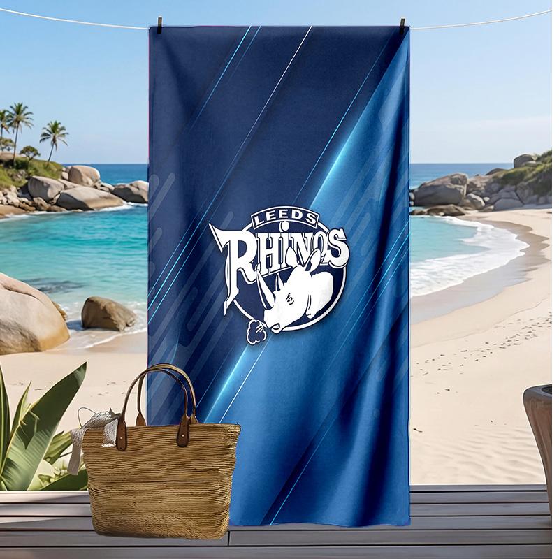 Leeds Rhinos Print Beach Towel Soft Portable Quick?dry Towel For Pool Summer Vacation Outdoor Sport