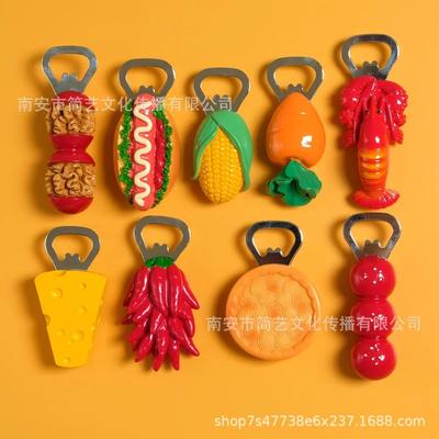 1 stücke Nette Bier Opener Kawaii Candied Haws Käse Kühlschrank Magnete Home Decor Küche Gadgets Nette Flasche Opener Schlüssel Kette