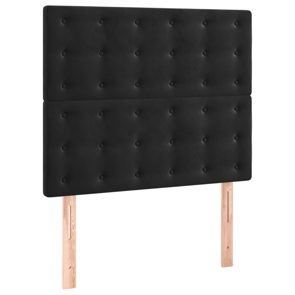 Box Spring Bed with Mattress Black 90 x 200 cm Velvet