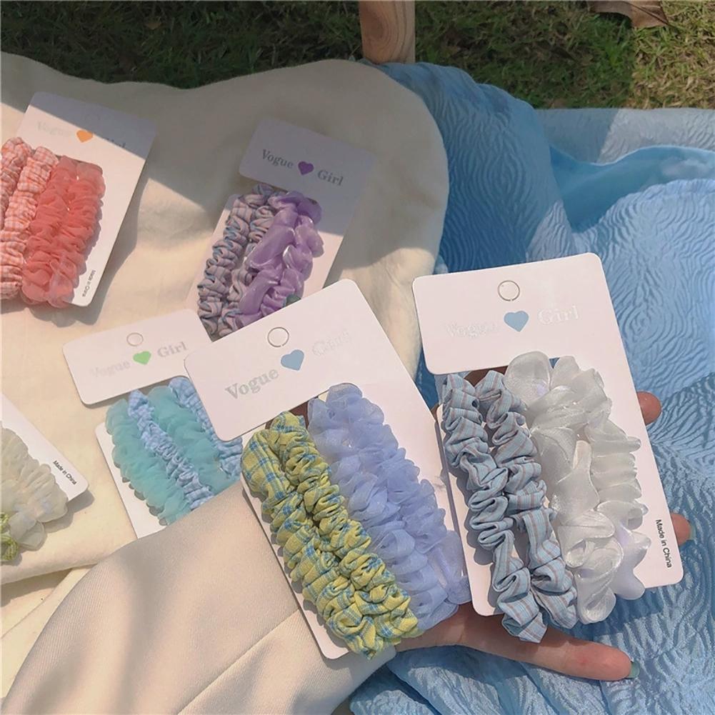 4pcs/set Sweet Colorful Hair Band Simple Temperamental Hair Tie Highly Elastic Rubber Band Headwear Hair Accessory for Women