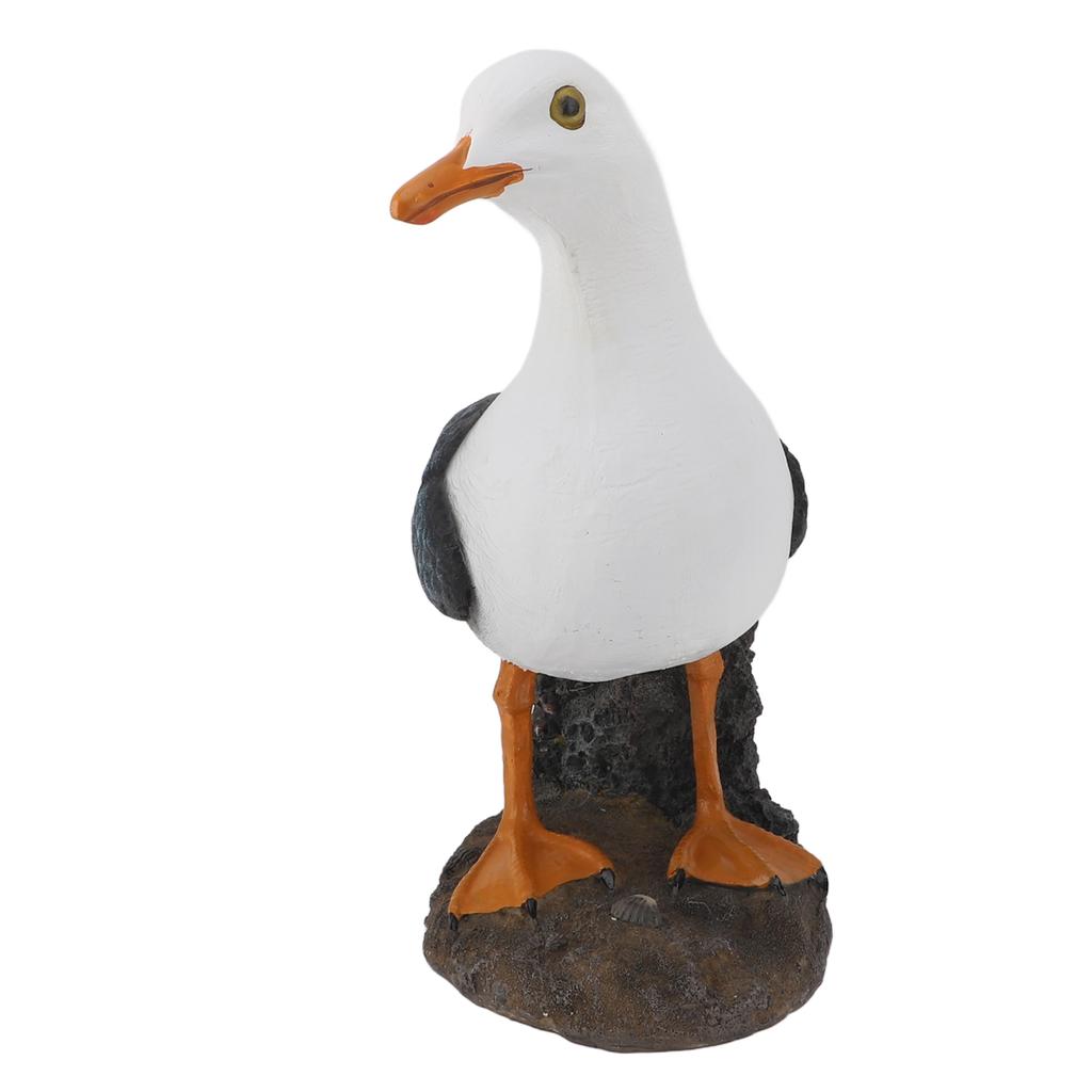 Resin Seagull Statue Sea Bird Figurine Mediterranean Style Ornament for Home Landscape Office Decoration