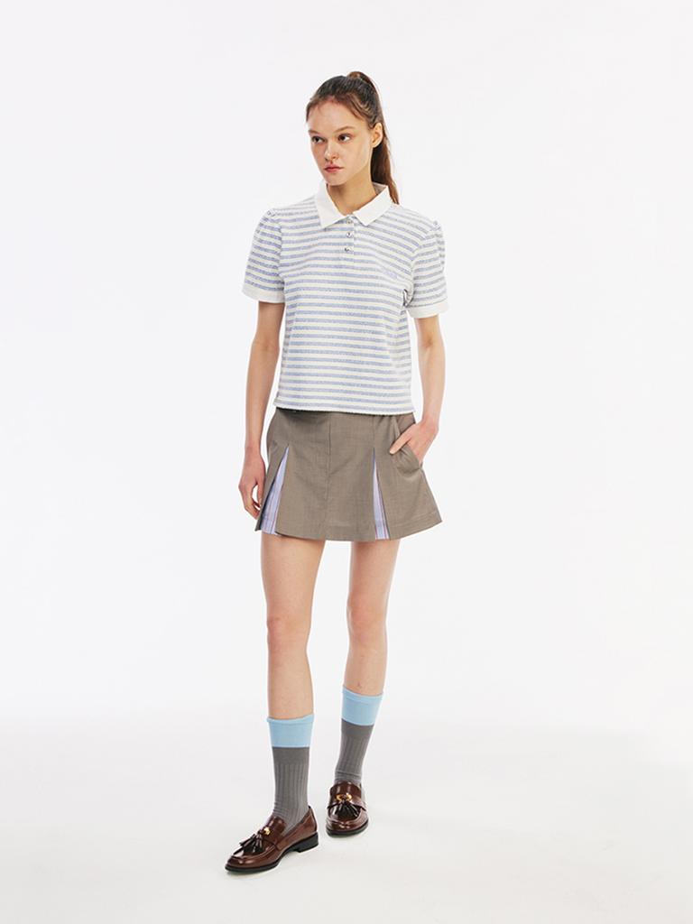 KICHELEEHE Striped Pique Shirt_Blue