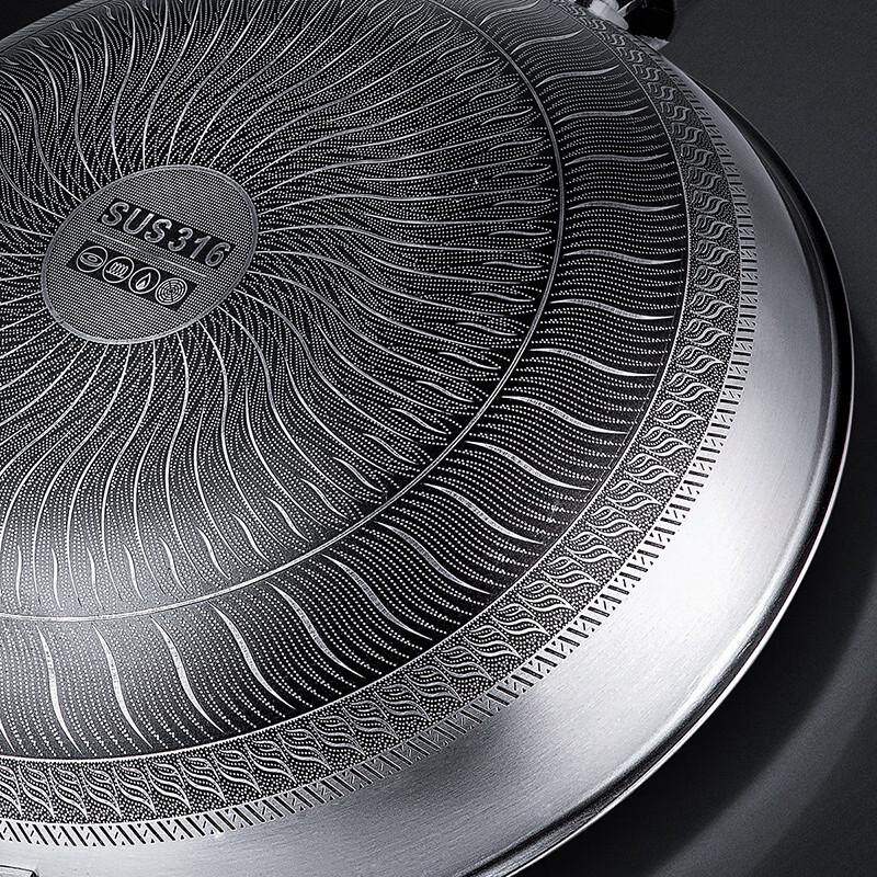 Chui Da Huang 32cm 316 Stainless Steel Honeycomb Non-stick Wok