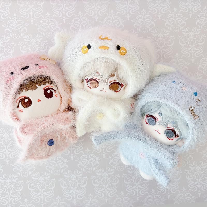 Plush Knit Hat and Costume Set for 10cm Plush Toys, White [Used]
