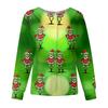 Women's Casual Fashion Long-Sleeve Single-Breasted Christmas Print Jacket
