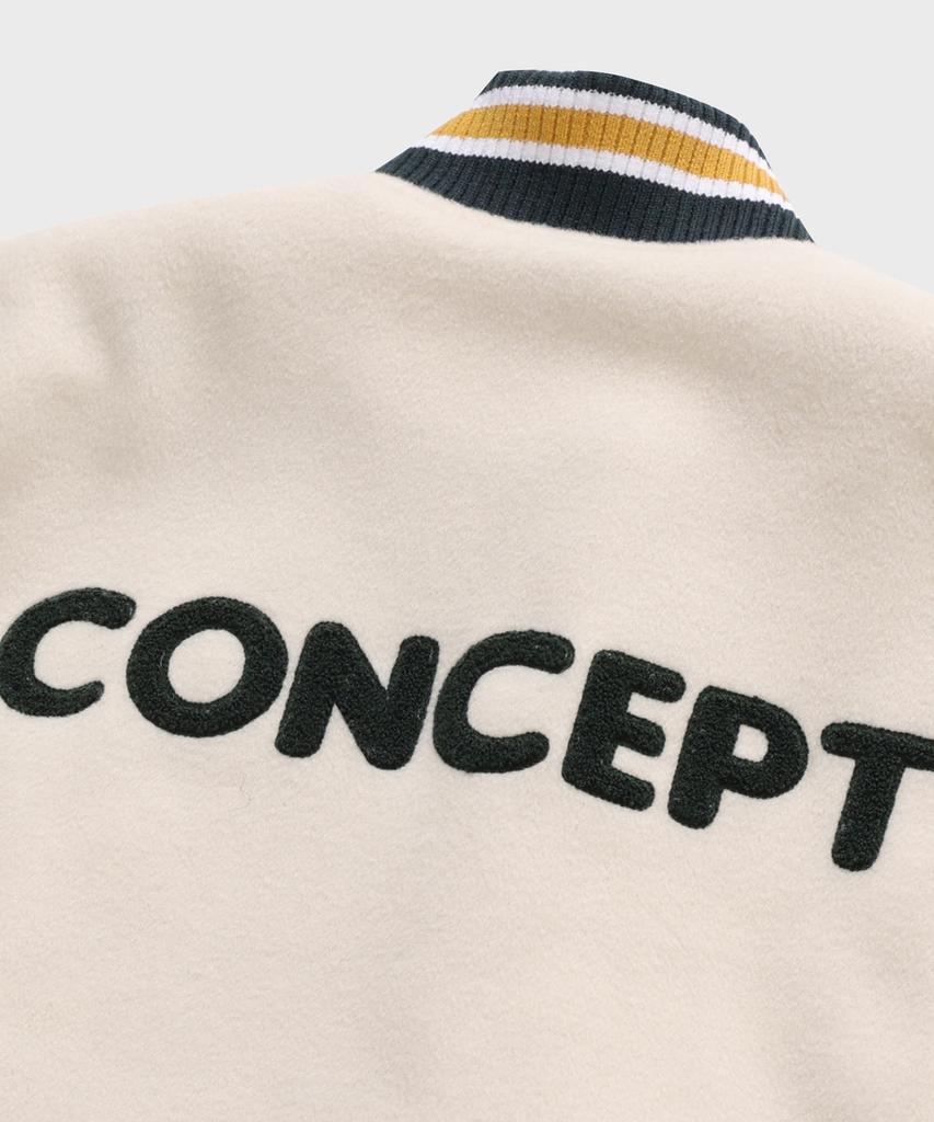 Conceptcollege All Ivory Graduation Cap Patch Varsity Jacket [Unisex]