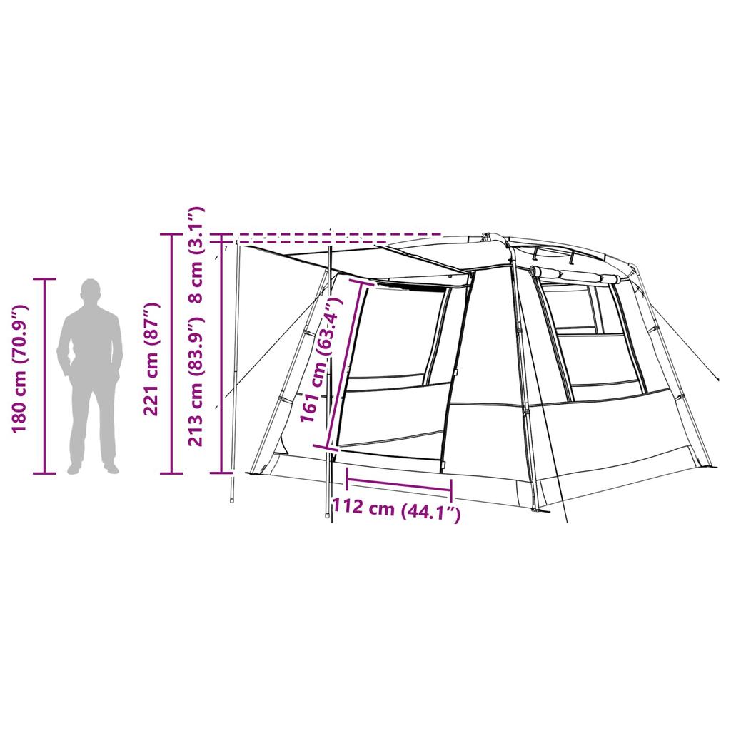 Party Tent Blue 10 Person Capacity 185T Polyester with PU Coating