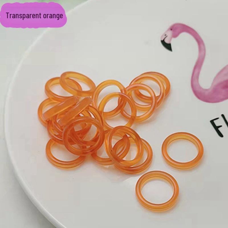 Sada prstenů z pryskyřice a acetátu v mixu barev, kulatý a čtvercový, pro ženy