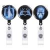 Nurse ID Holder Radiology Badge Reel, Retractable Skeleton with Clip, Chest Anatomy Reel Skull Bones Patterns Name Card for Doctor Cards