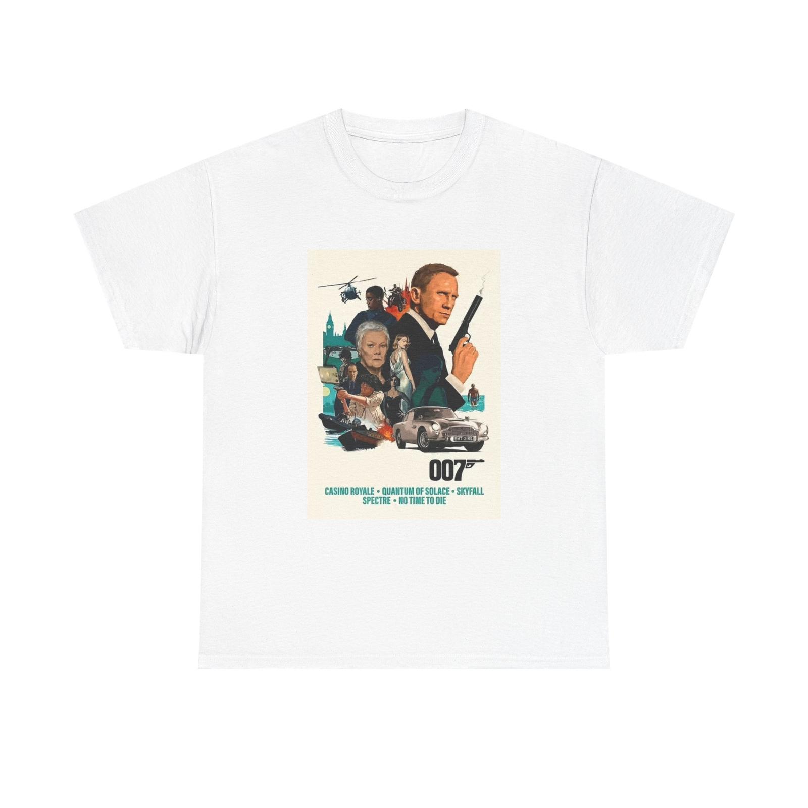 James Bond 007 T shirt Daniel Craig Retro Graphic Unisex Heavy Cotton Tee XXXL