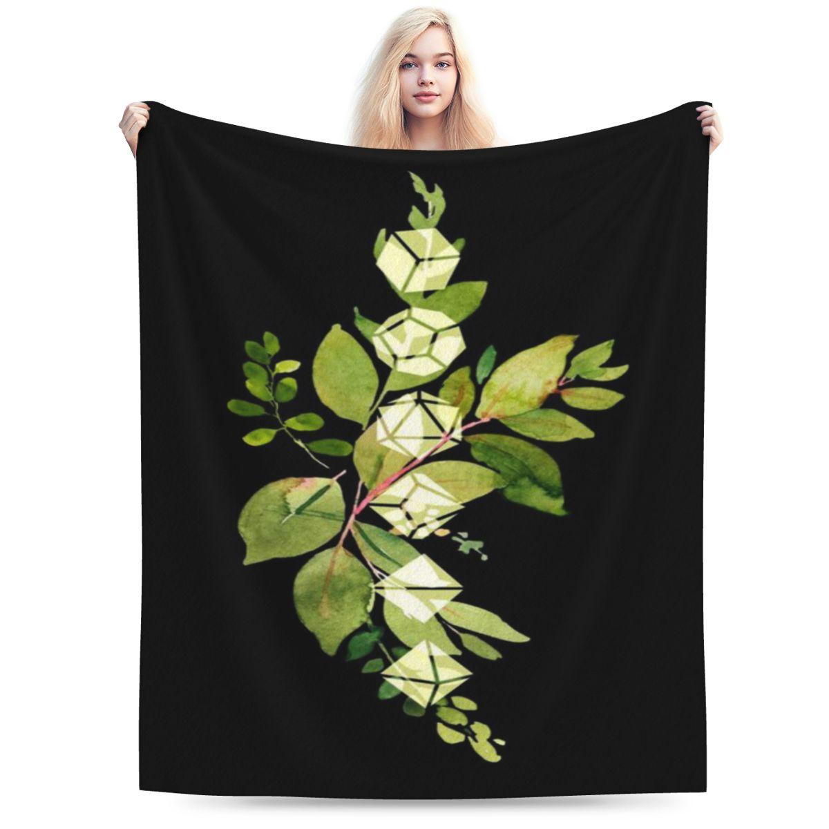 Green Leaves Dice Custom Soft Decorate Home An UltraSoft Micro Fleece Blanket 75x100cm 30x40in