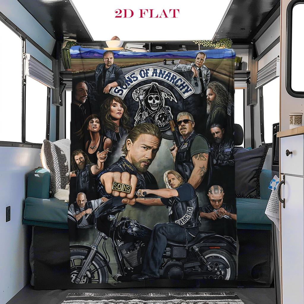 Reaper's Rebellion: Sons Anarchy Blanket Suitable for All Seasons Soft and Comfortable Office Rest Blanket Sheet Digital Printing