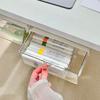 Under Desk Drawer Storage Box Transparent Pull-Out Under Mirror Cabinet Organizer Case Bathroom Cotton Stick Makeup Holder